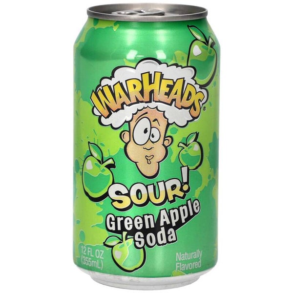 Warheads Sour Green Apple Soda (355ml)