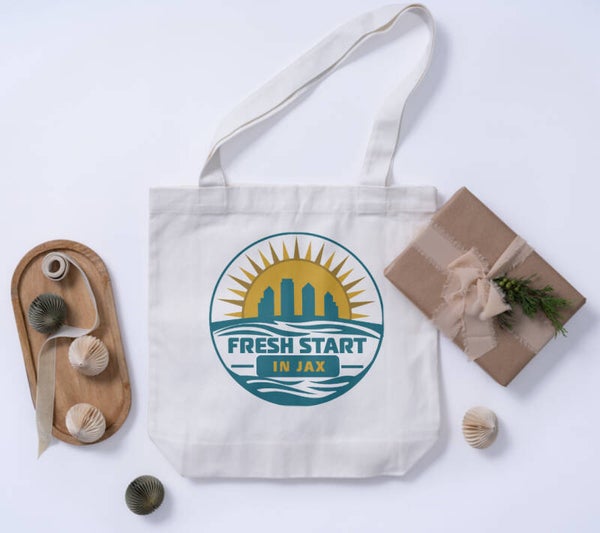 Fresh start in Jax tote bag