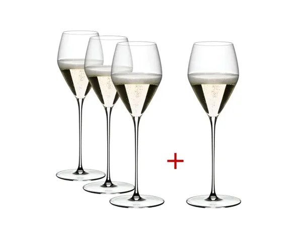Riedel Veloce Champagne Glazen – Set van 4 (Betaal 3)