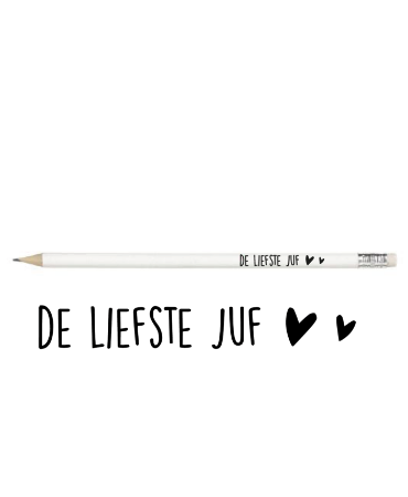 Potlood | De liefste juf | Wit