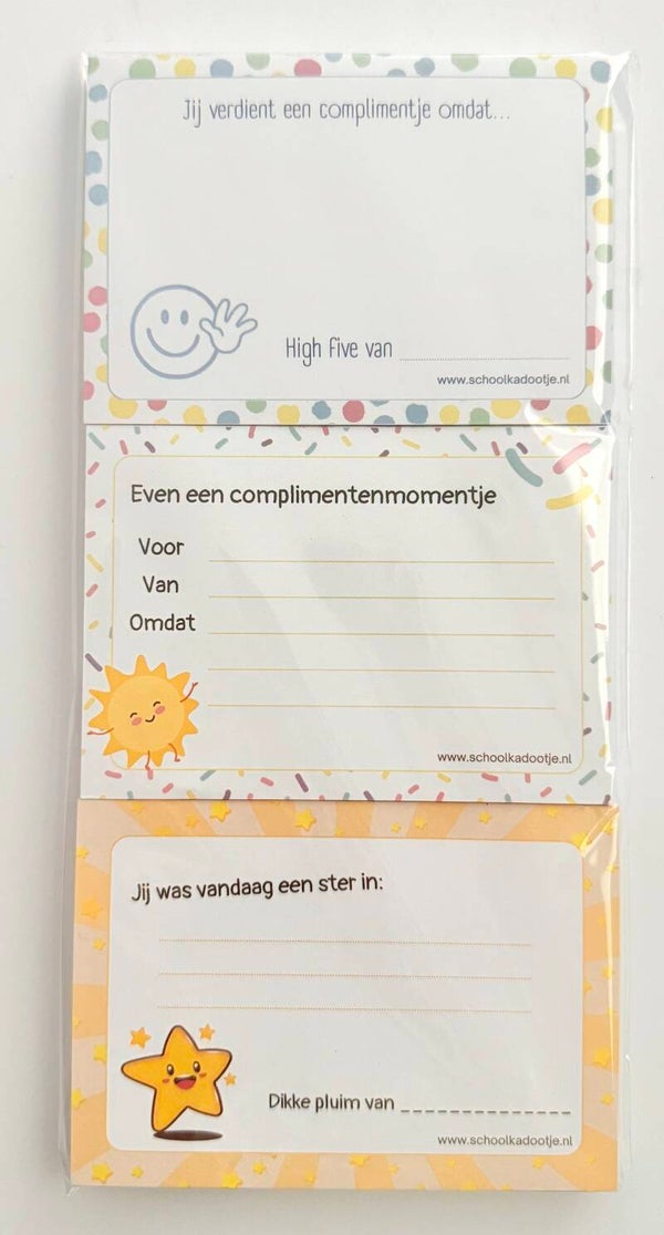 --> Complimentenblokjes | 3 stuks