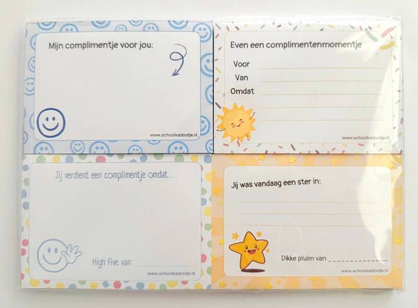--> Complimentenblokjes | 4 stuks