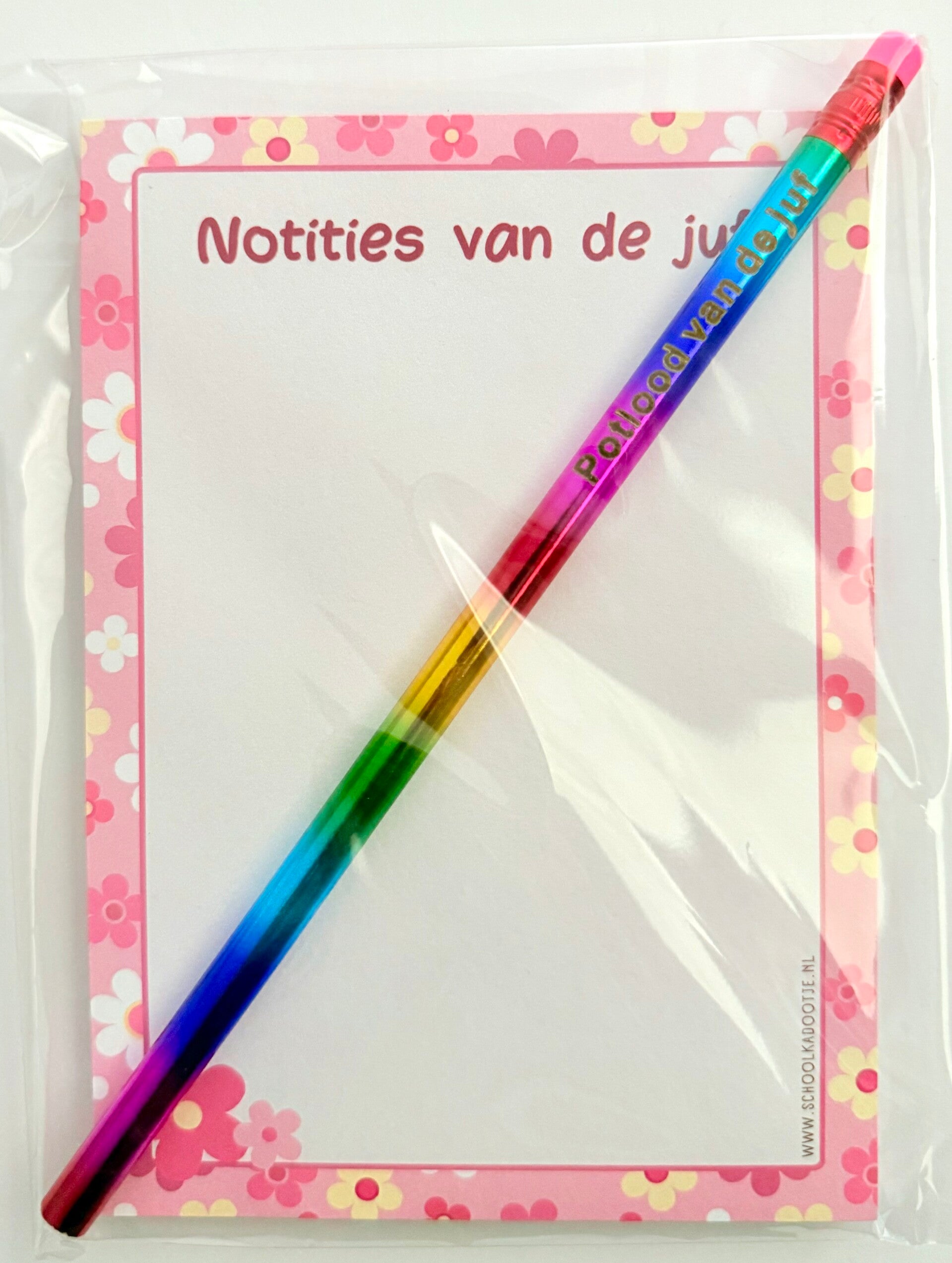 --> Notities van de juf | Potlood van de juf regenboog
