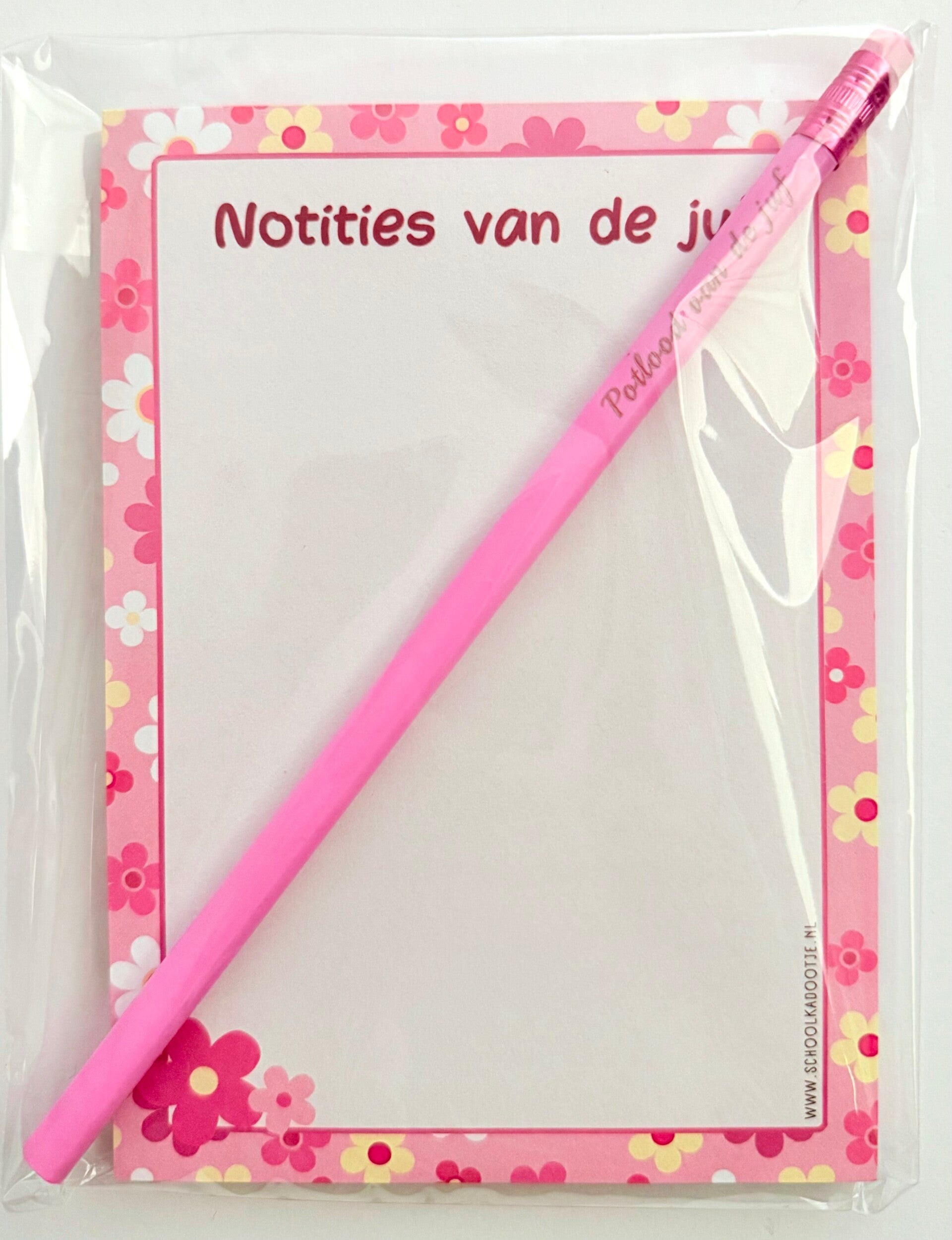 --> Notities van de juf | Potlood van de juf roze
