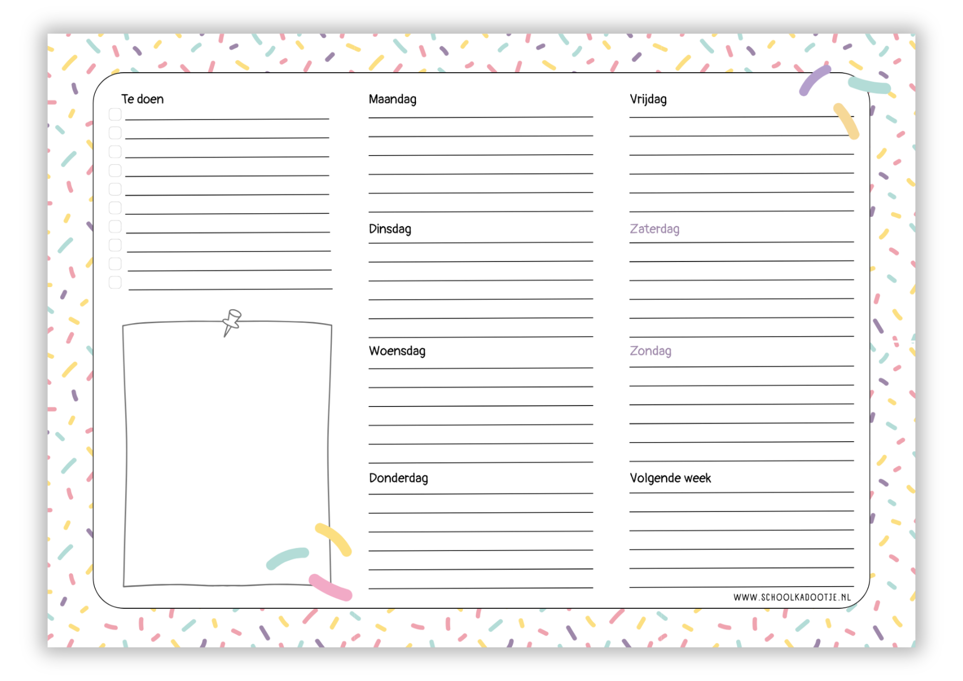 Weekplanner A4 | Confetti