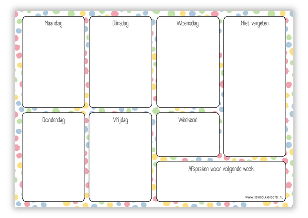 Weekplanner A4 | Stippen
