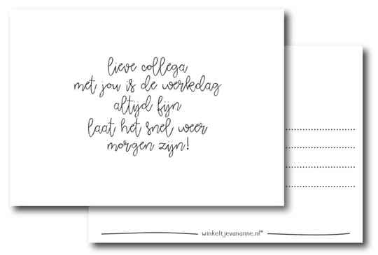 Kaart | Lieve collega