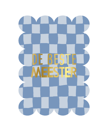 Kaart | De beste meester! Bubble kaart blauw