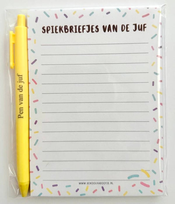 --> Spiekbriefjes van de juf | Pen van de juf