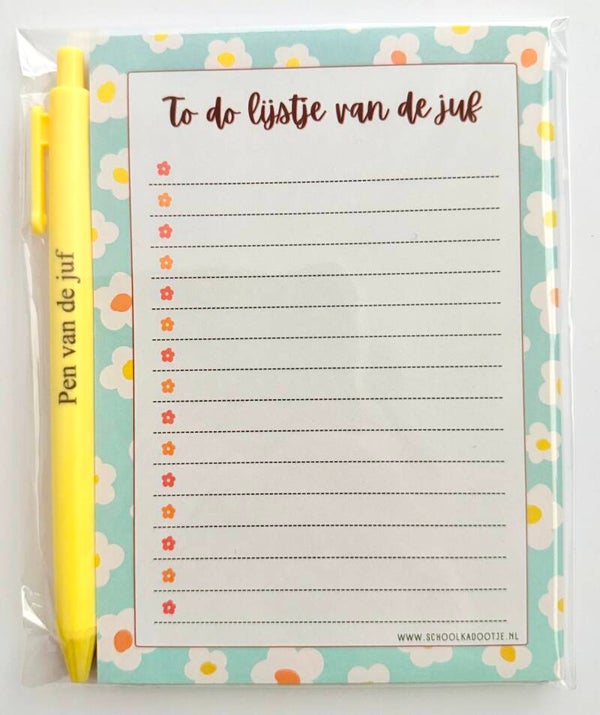 --> To do lijstje van de juf | Pen van de juf geel