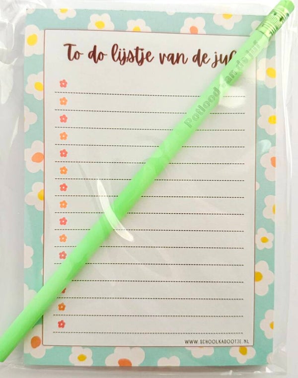 --> To do lijstje van de juf | Potlood van de juf groen