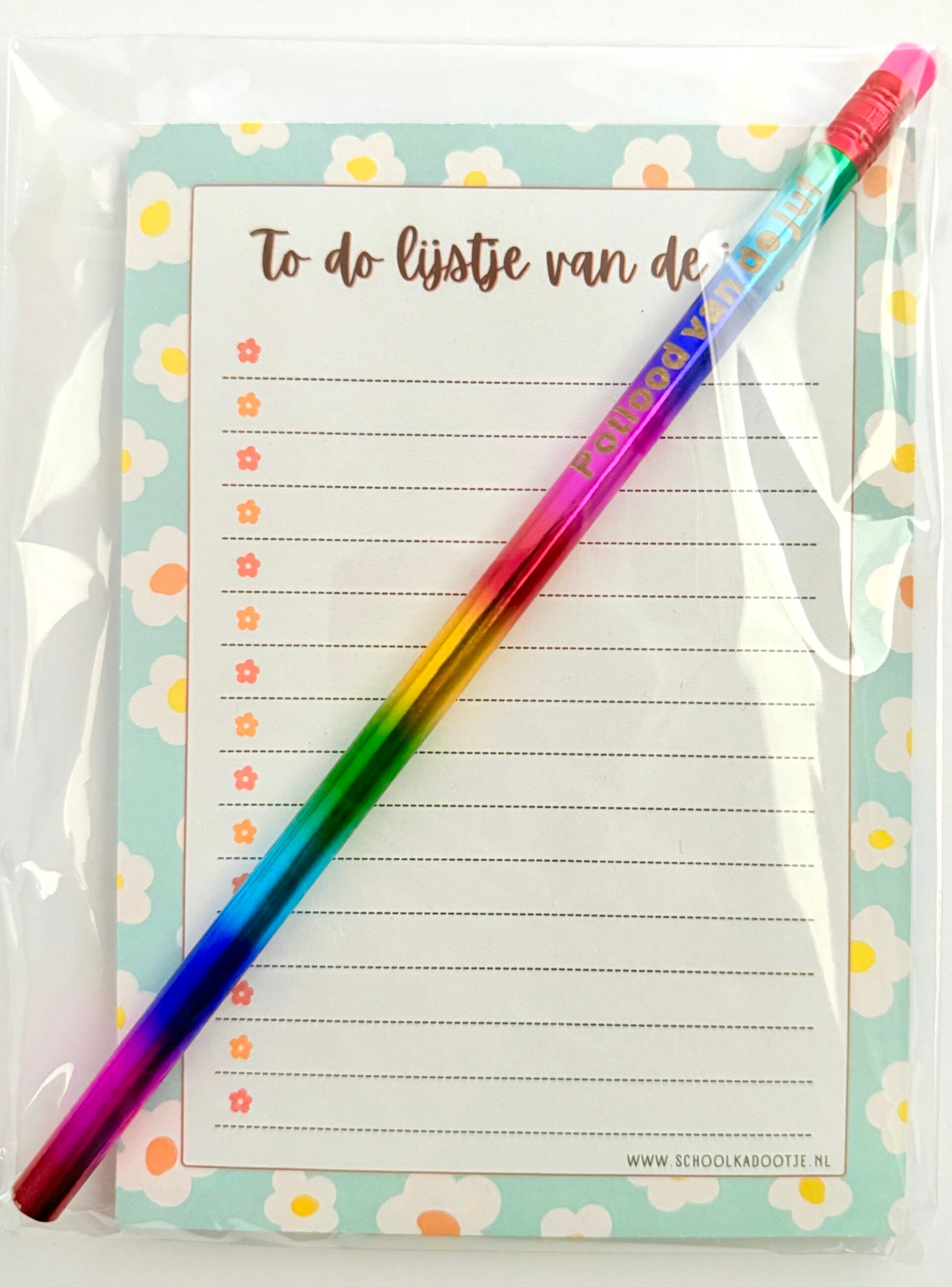 --> To do lijstje van de juf | Potlood van de juf regenboog