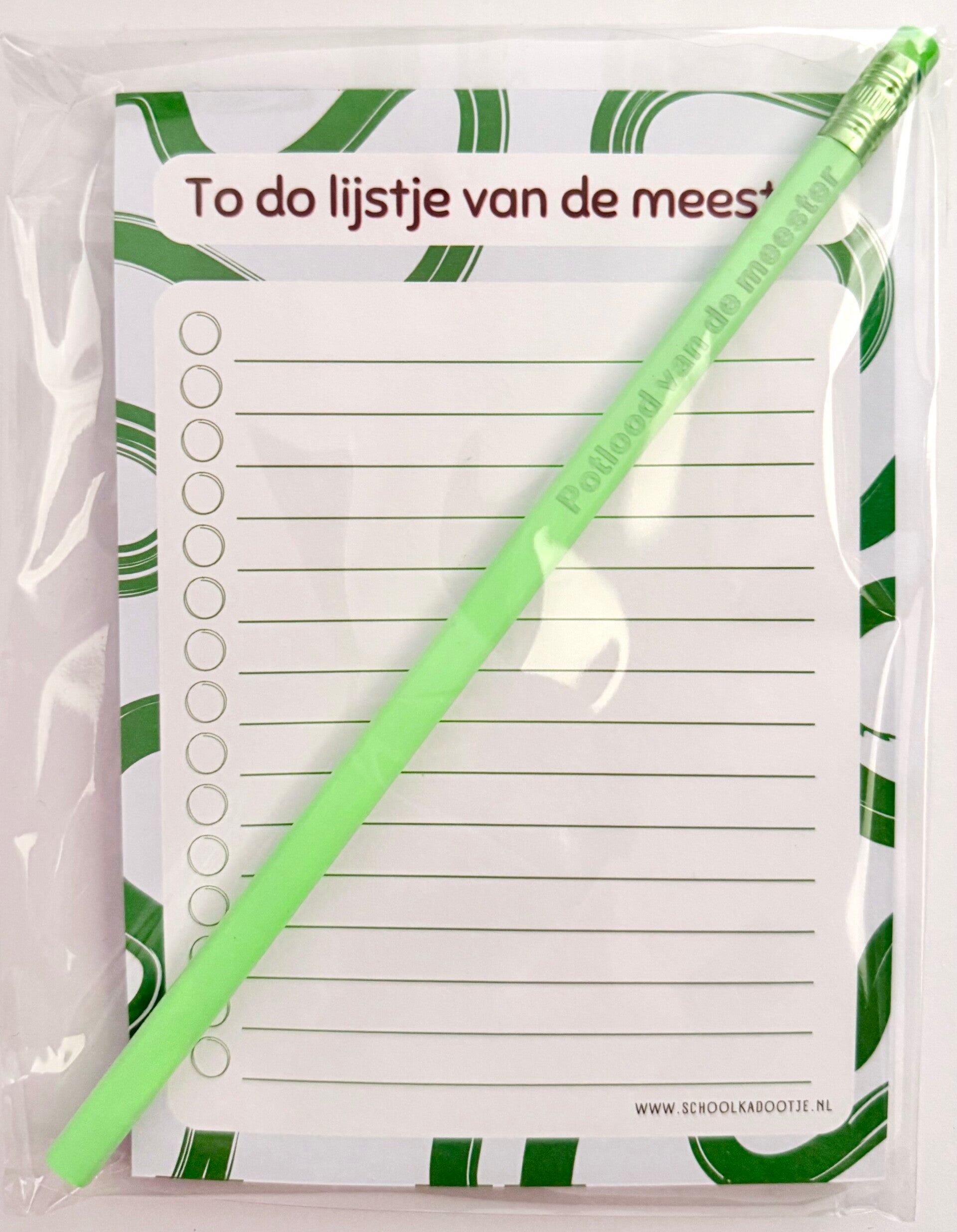 --> To do lijstje van de meester | Potlood van de meester groen