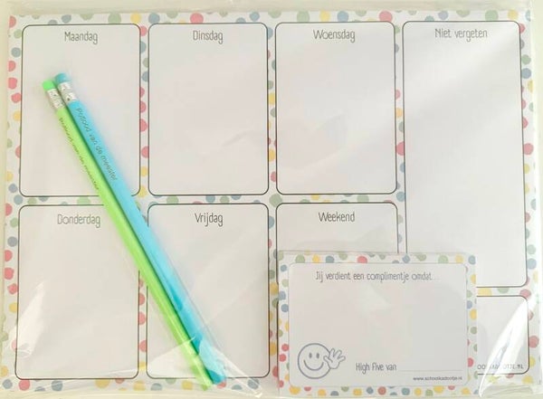 --> Weekplanner | Complimentenblokjes | Twee potloden van de meester