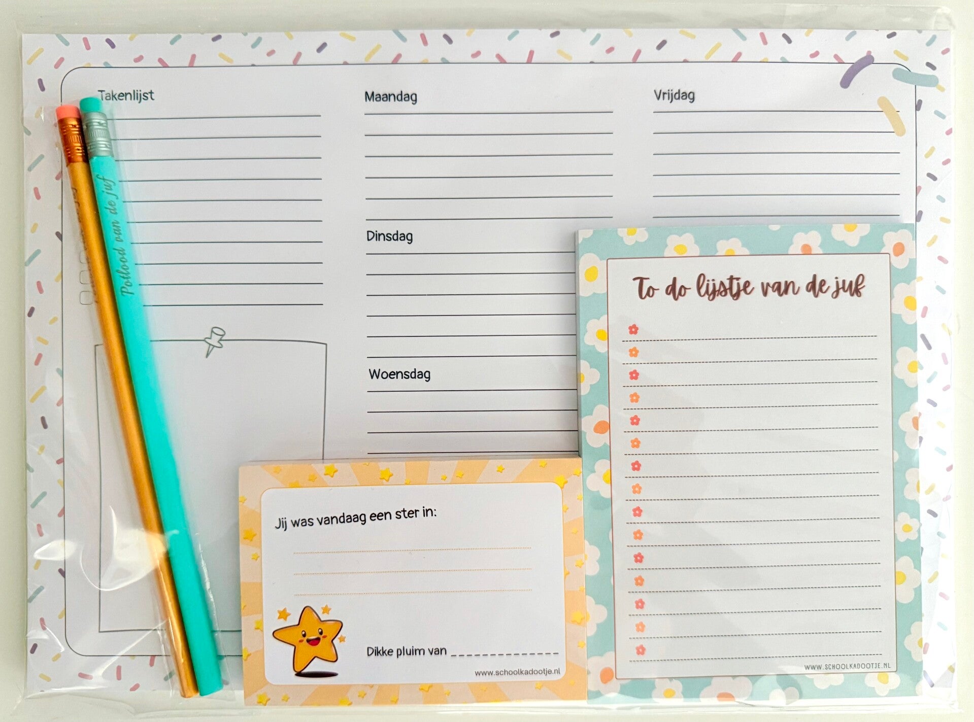 --> Weekplanner | To do lijstje van de juf | Complimentenblokje | Twee potloden van de juf