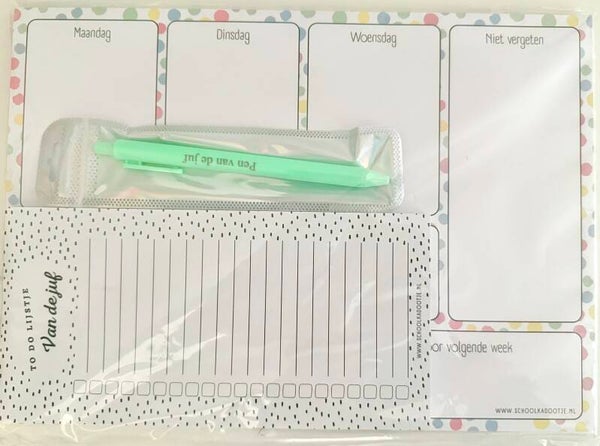 --> Weekplanner | To do lijstje van de juf | Pen van de juf