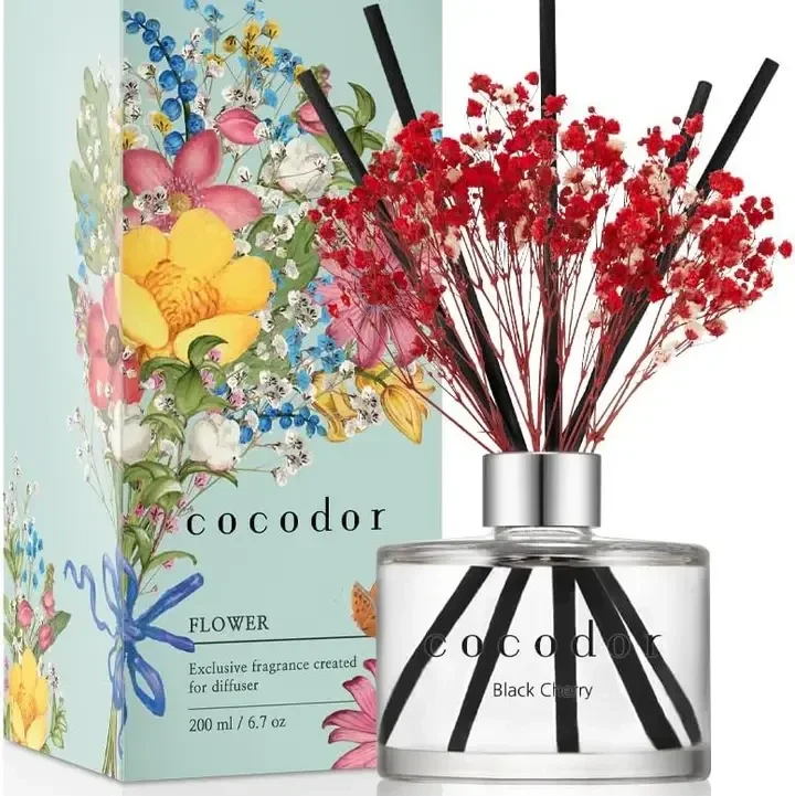 Bloemen Geurstokjes - Zwarte Kers Geur 200ml