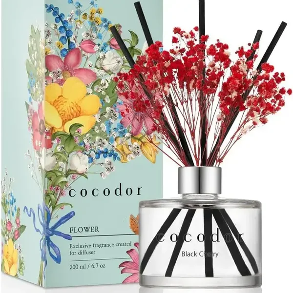 Bloemen Geurstokjes - Zwarte Kers Geur 200ml