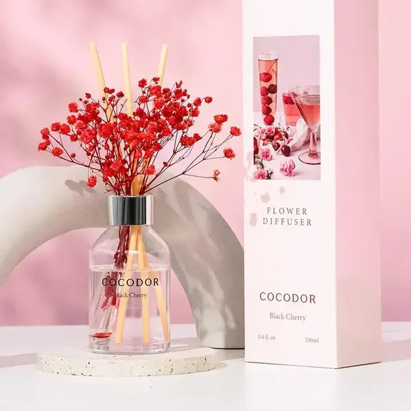 Bloemen Geurstokjes  – Zwarte Kers Geur 100ml