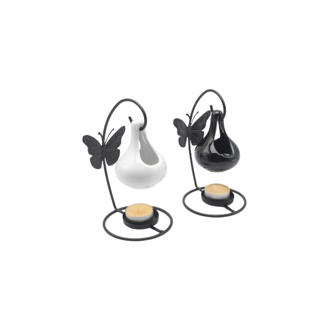 Keramische Wax / Oliebrander met Vlinder