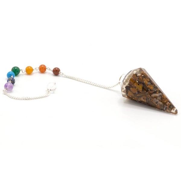 Orgonite Power Chakra Pendel - Tijgeroog