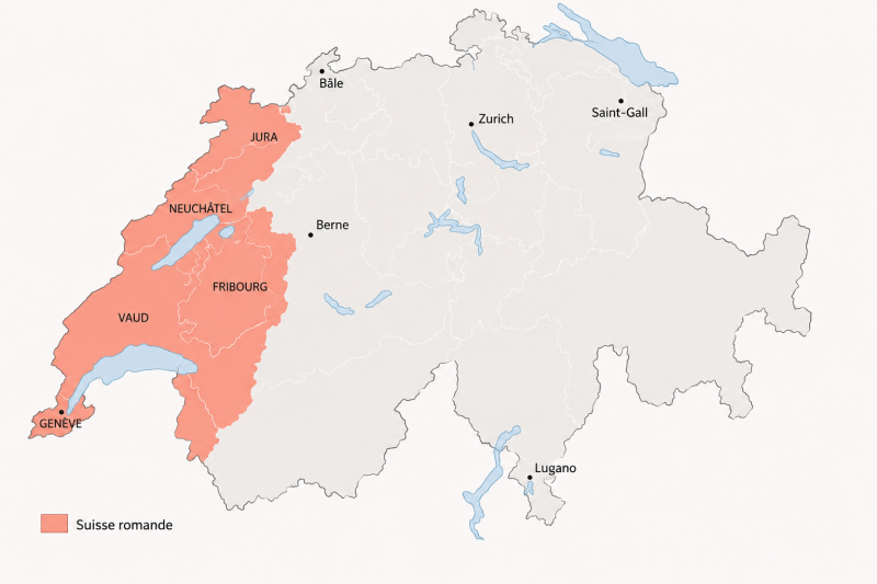 Carte de la Suisse romande