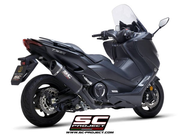 YAMAHA / TMAX 560 (2020 - 2021) / Ligne complète 2-1 acier inoxydable, noir mat, avec échappement SC1-R carbone