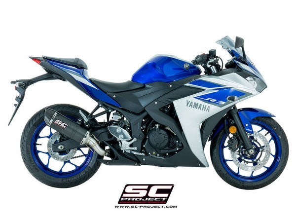 YAMAHA YZF R3 (2015 - 2017) Échappement Oval carbone HOMOLOGUÉE POUR LA ROUTE