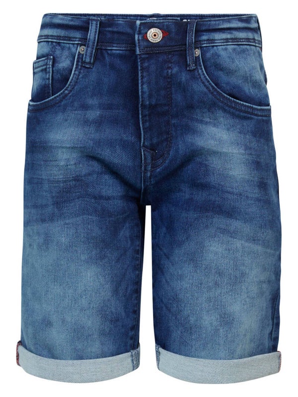 PETROL DENIM SHORT BLAUW
