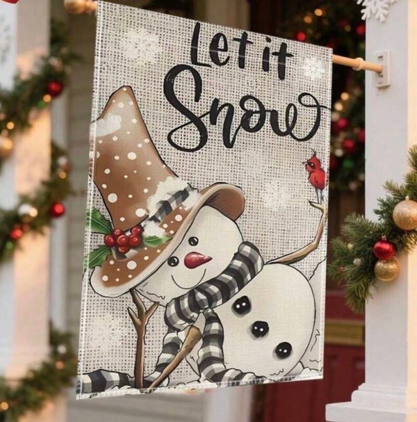Let It Snow Garden Yard Flag