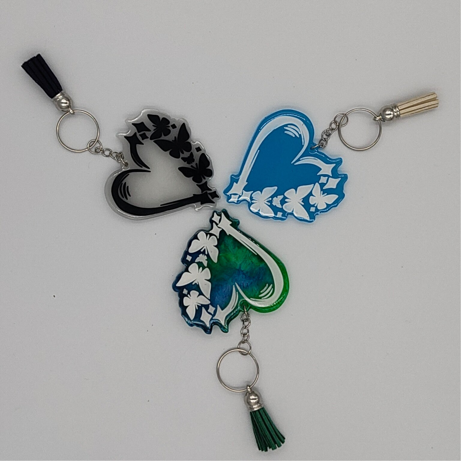 Schlüsselanhänger Herz Schmetterlinge