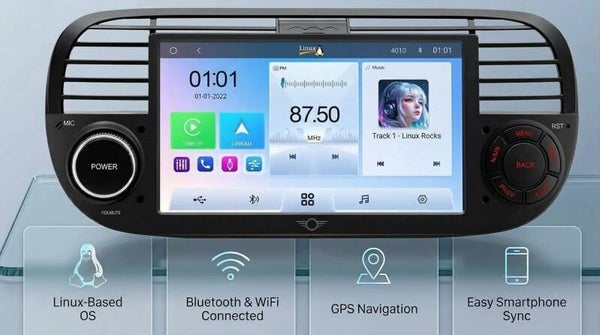 Car Tablet per Fiat 500 - Linux con Android auto e carplay