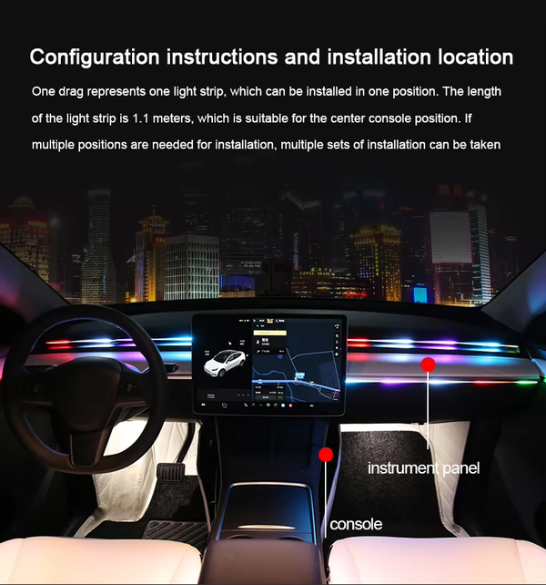 LED Backlight Universal Interior Decoration for Cars Remote Fit