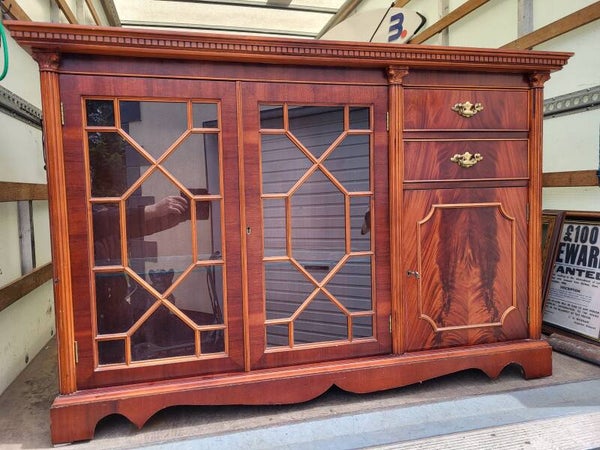Flamed Mahogany Display Cabinet