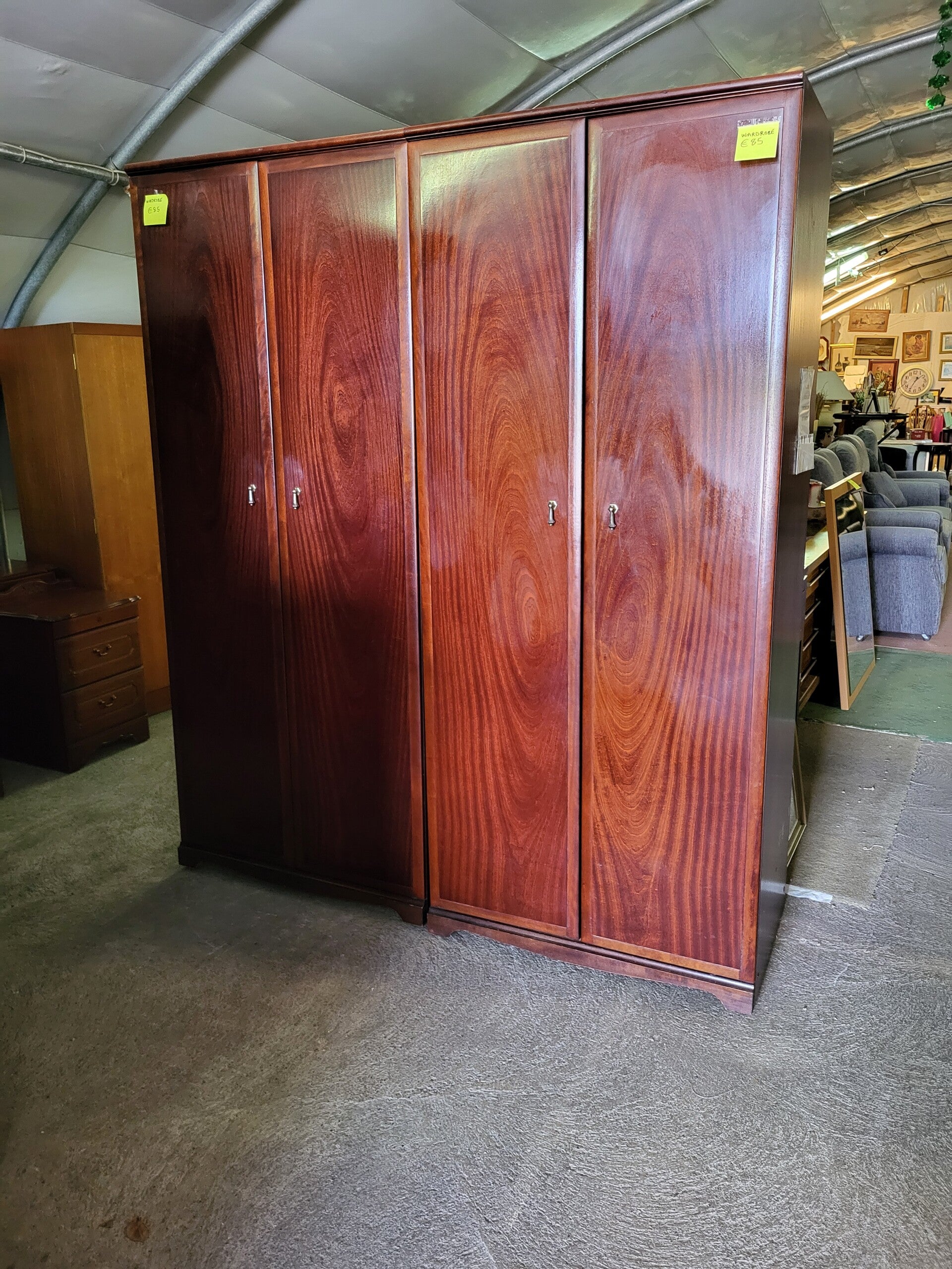 Pair of large wardrobes in Mahogonay finish