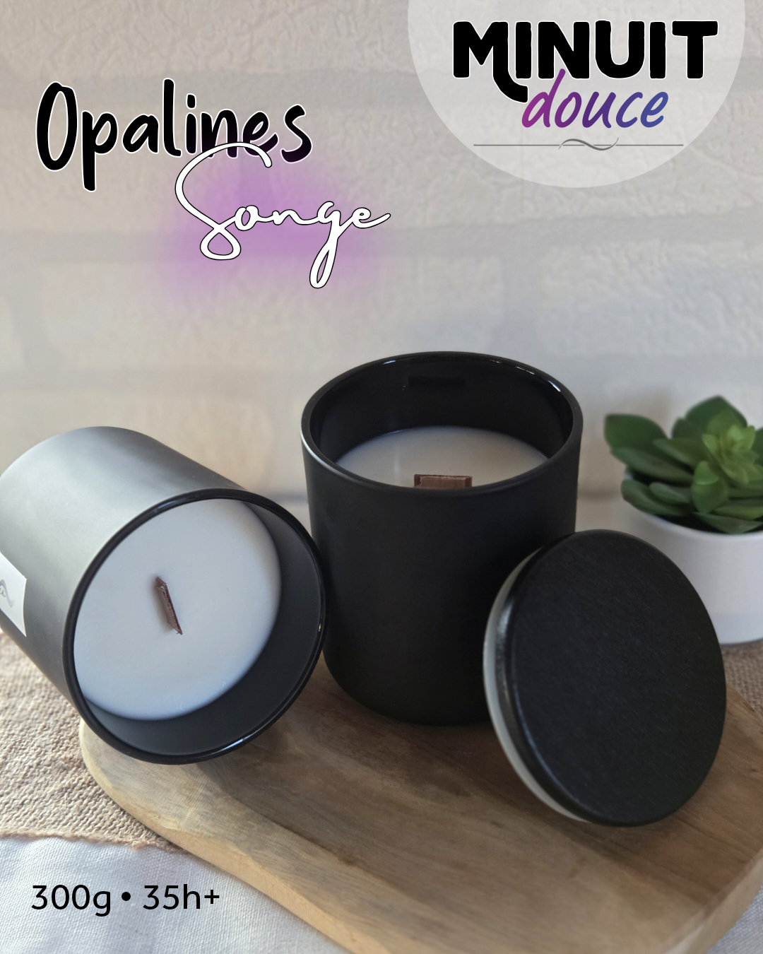 Bougie Opaline/Songe noire - Coco/Caramel