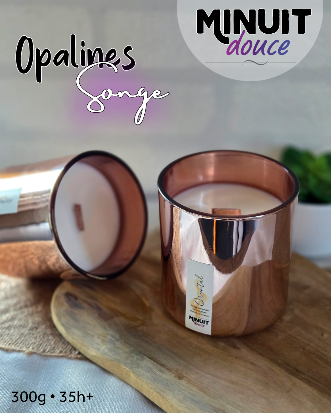Bougie Opaline/Songe Rose Chromé - Cachemire et soie