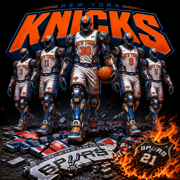 New York Knicks half man/half machine Tees