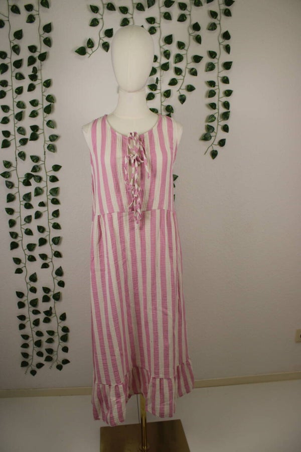 Biancaella - Gestreiftes Musselin-Kleid mit Schleifendetail