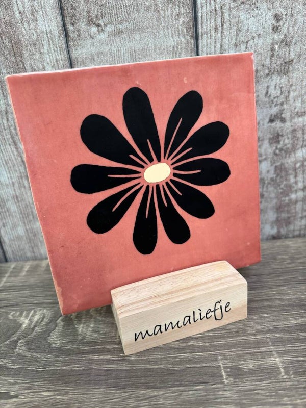 Tegel + houten houder