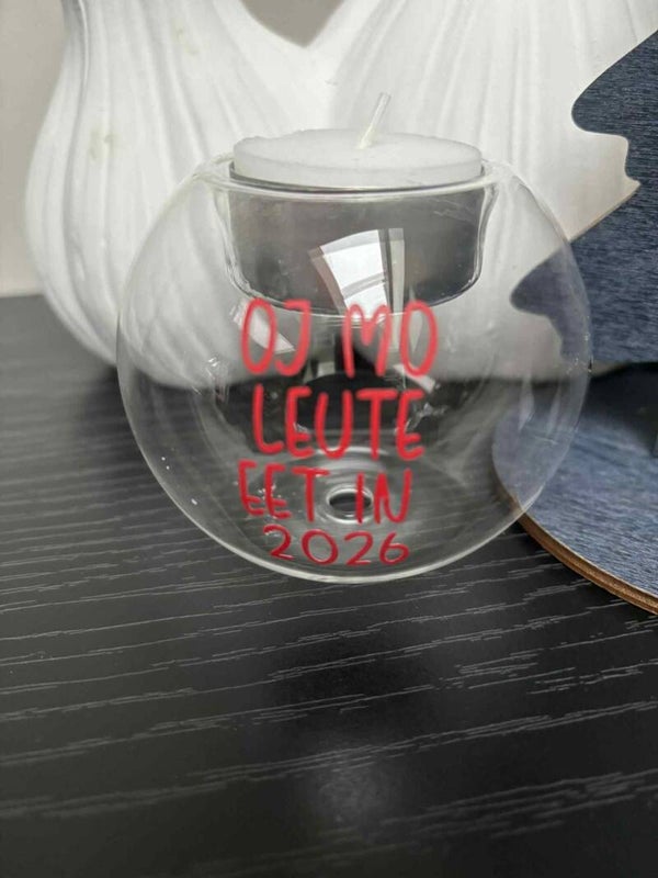 Kristal glazen kaarshouder (leute)