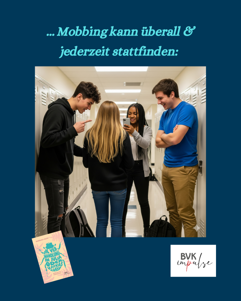 Foto, das eine Mobbingszene in einer Schule darstellt