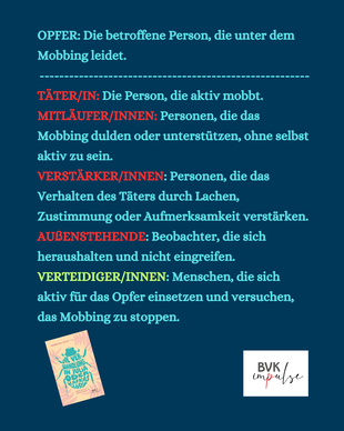 Text, der die Rollen in einem Mobbingsystem beschreibt