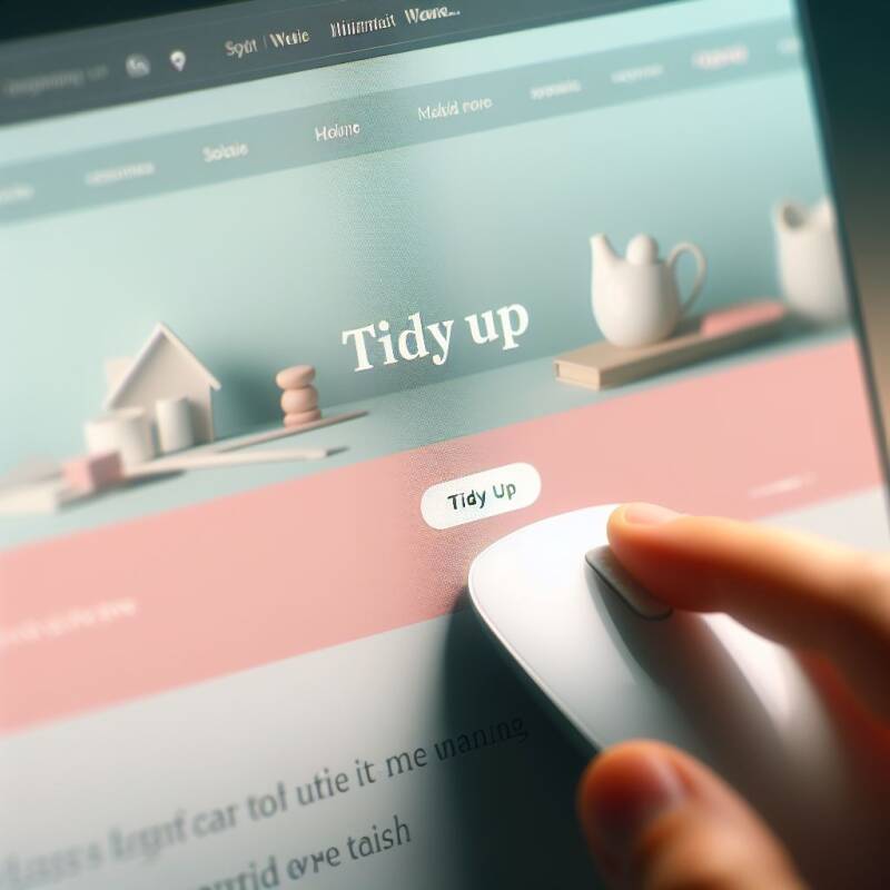 ki- generiertes Foto von Monitor mit der Aufschrift "tidy up"
