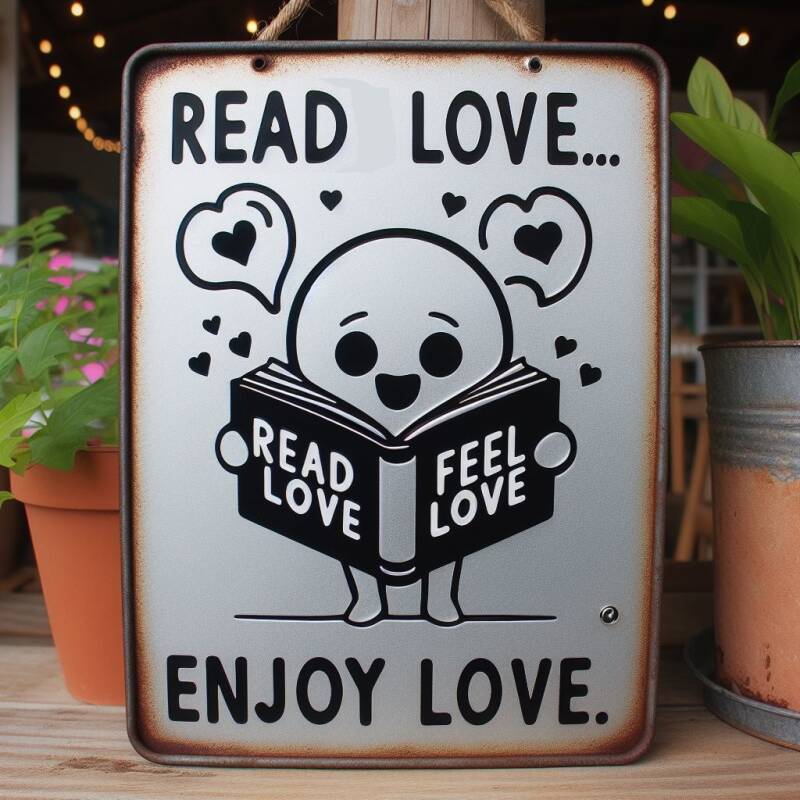 Abbildung mit dem MOtto der Autorenhomepage von BArbara Rath: Read love - feel love - enjoy love! ki- generiert
