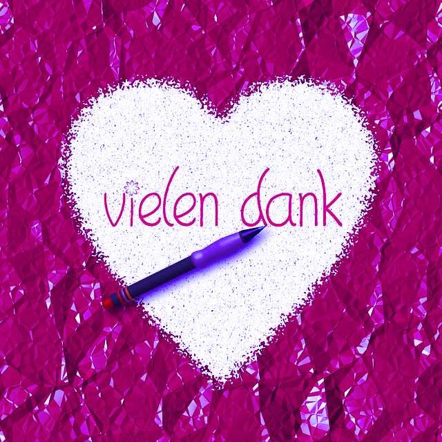 Herz mit der Aufschrift "Vielen Dank!"