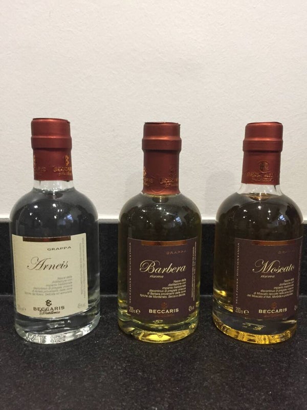 Trio van mini grappa's 200ml/fles