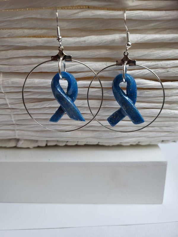 Boucles d oreilles  Mars bleu