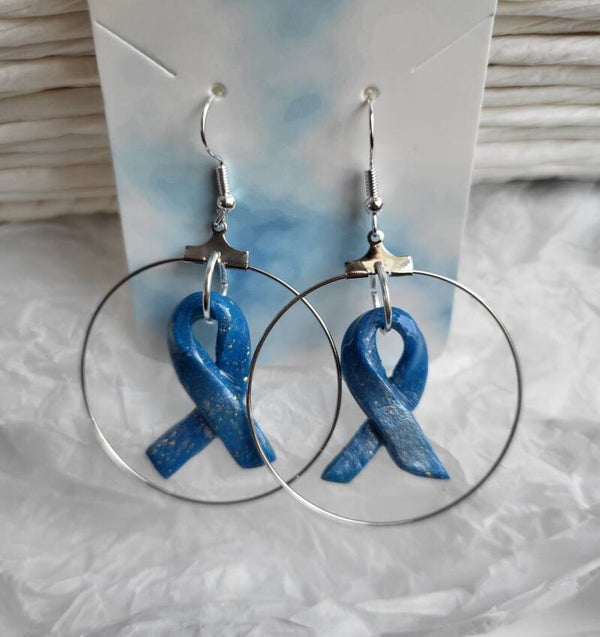 Boucles d oreilles  Mars bleu