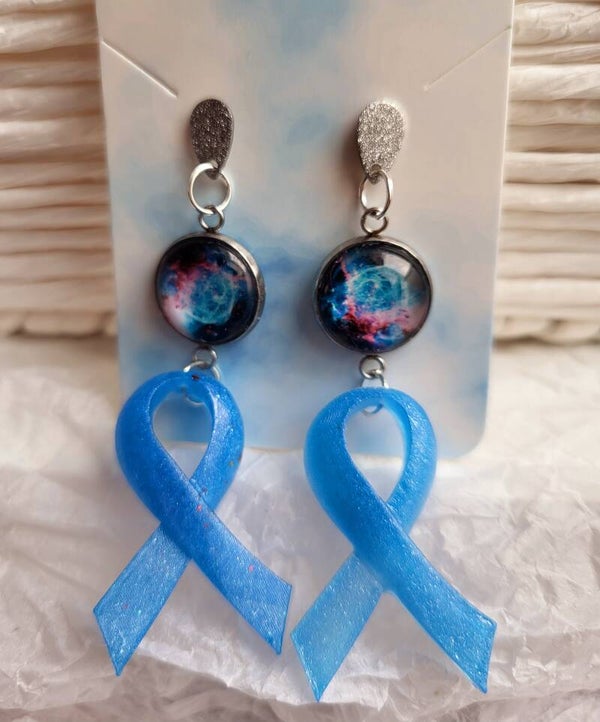 Boucles d oreilles  Mars bleu